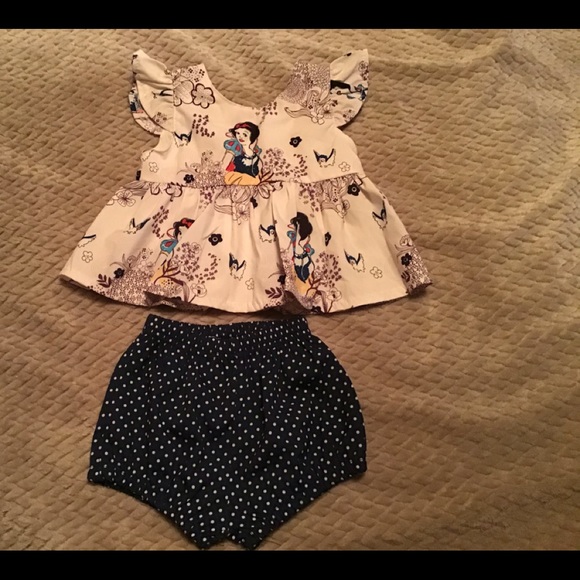 Baby girl 3-6m Snow White set ruffle sleeve new - Picture 2 of 5